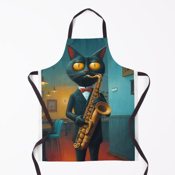 Item preview, Cat Musician Playing Jazz with a Saxophone designed and sold by Artessie.