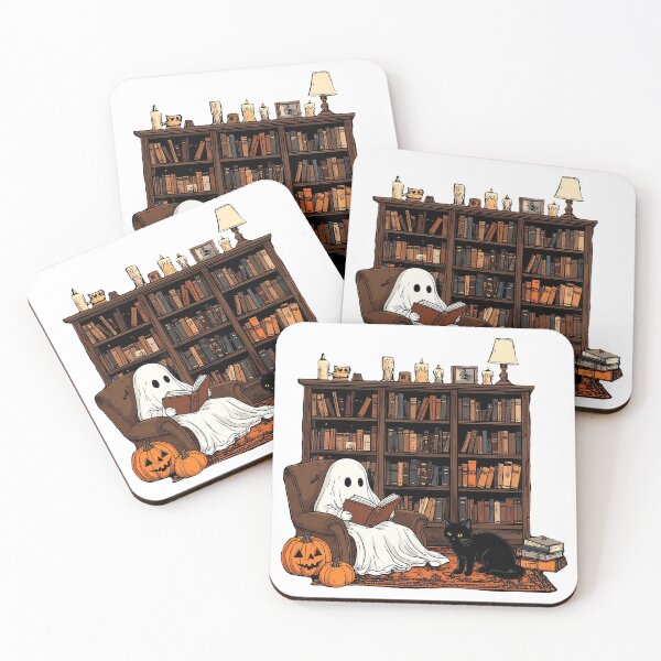 Item preview, Ghost Reading Books – Retro Librarian Ghost Halloween Teacher Boo School designed and sold by LessIsLoud.