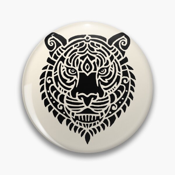 Item preview, Vintage Tiger Head Tribal Tattoo designed and sold by RetroPrints.