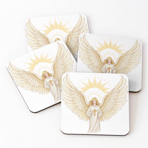 Item preview, Cross with radiant angel wings designed and sold by Lucky 777.