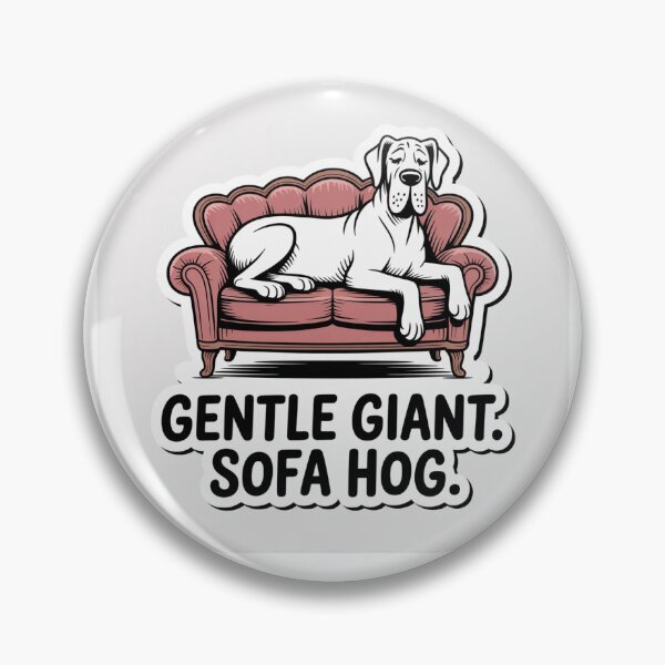 Item preview, Great Dane "Sofa Hog" Minimalist Dog Art – Gentle Giant Line Drawing Mug / Sticker designed and sold by Kissudesign.