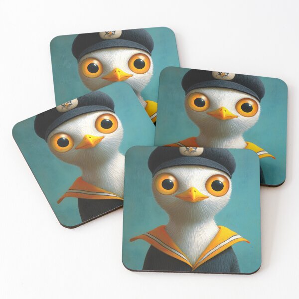 Item preview, Charming Cartoon Duck in Sailor Outfit Portrait designed and sold by Artessie.