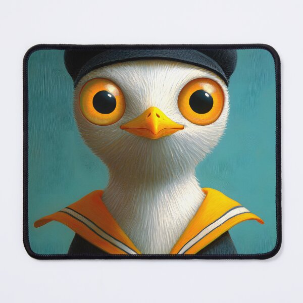 Item preview, Charming Cartoon Duck in Sailor Outfit Portrait designed and sold by Artessie.