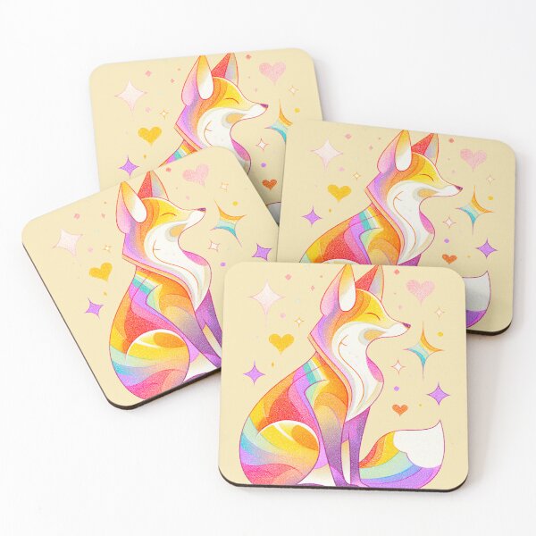 Item preview, Cute Kawaii Rainbow Fox designed and sold by TankandDPS.
