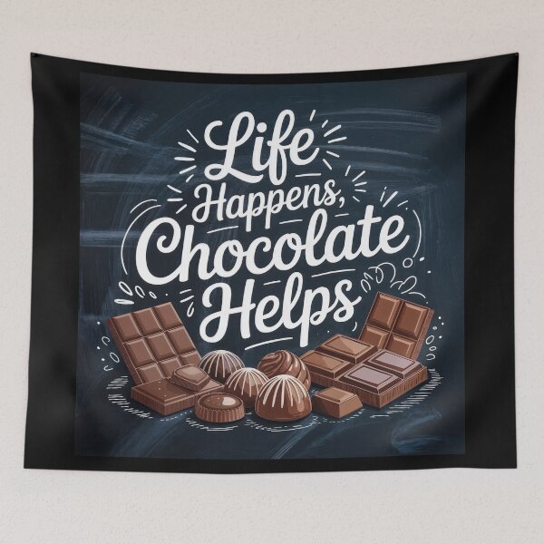 Item preview, Life Happens, Chocolate Helps – A Delicious Dose of Comfort designed and sold by ForeverPrintsOK.