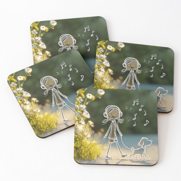 Item preview, Child walking her dog with music designed and sold by Brendon987.