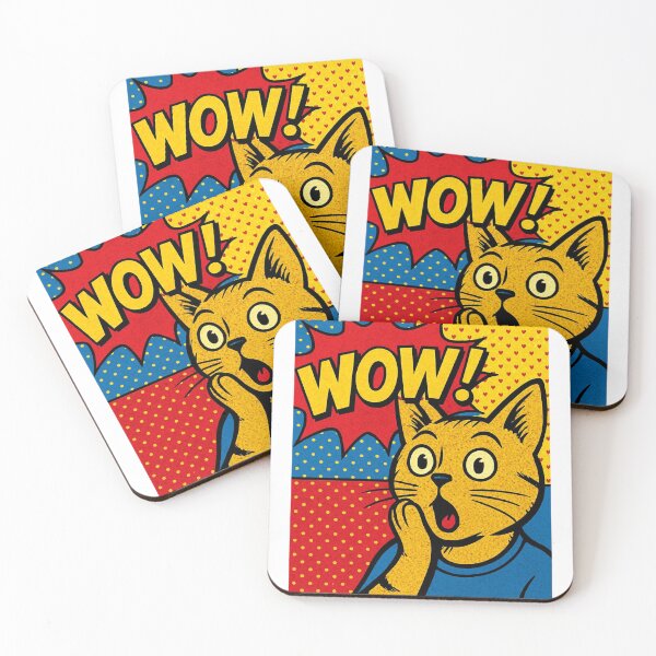 Artikelvorschau, WOW Cat – Pop Art Comic überraschte Katzenillustration entworfen und verkauft von Motif Store.