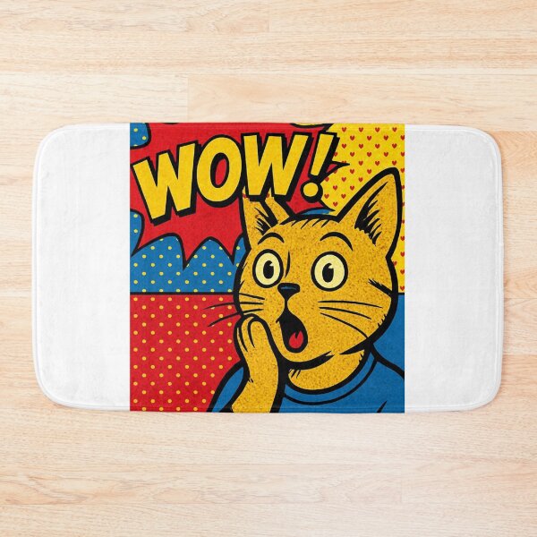 Item preview, WOW Cat – Pop Art Comic Surprised Cat Illustration designed and sold by Motif Store.
