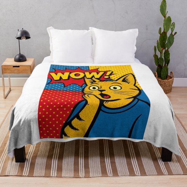 Item preview, WOW Cat – Pop Art Comic Surprised Cat Illustration designed and sold by Motif Store.