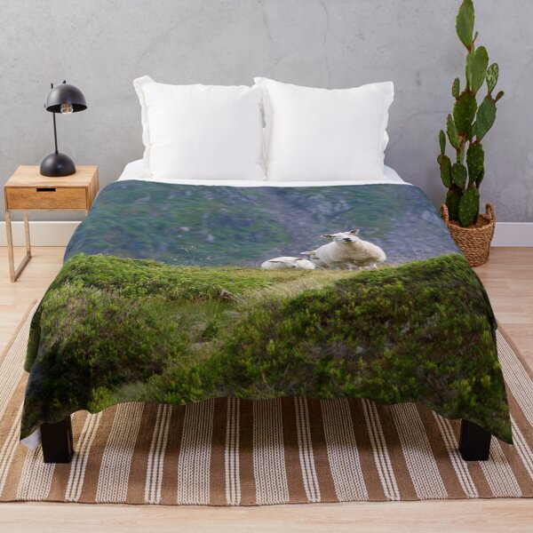 Item preview, Ovejas curiosas en el paisaje montañoso noruego: en lo alto de los valles designed and sold by TheNordicNature.