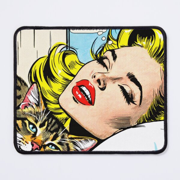Item preview, 1960s Pastiche Cat Lovers Bedtime AI Pop Art "OHH, KITTY!" designed and sold by NickWhittleArt.