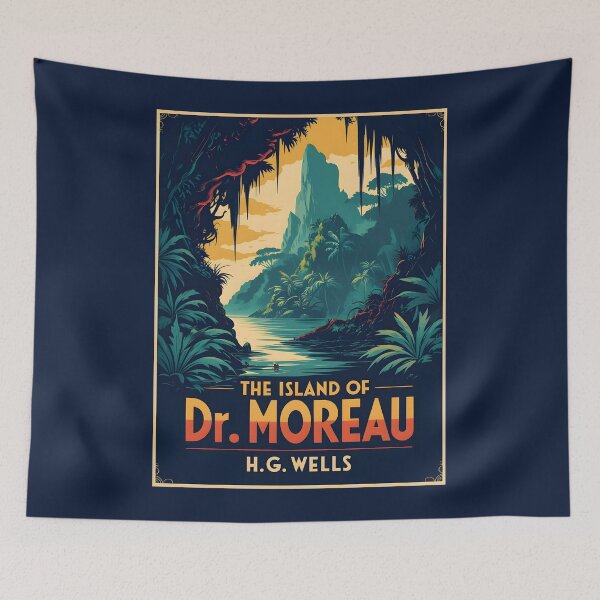 Item preview, A Vintage Poster of The Island of Dr. Moreau - H.G. Wells designed and sold by GoodOldVintage.
