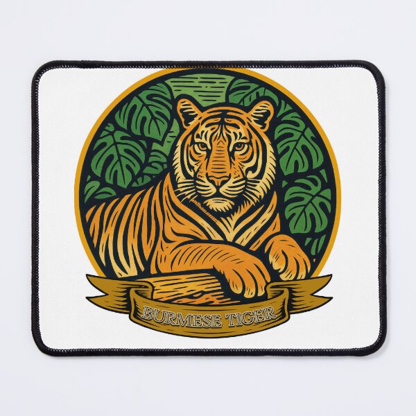 Item preview, Guardian of the Burmese Wild – Regal Tiger in Emerald Canopy designed and sold by ForeverPrintsOK.