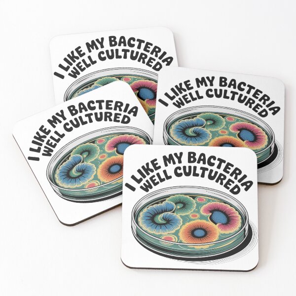 Item preview, I like my bacteria well cultured, funny microbiology pun designed and sold by NoetherSym.