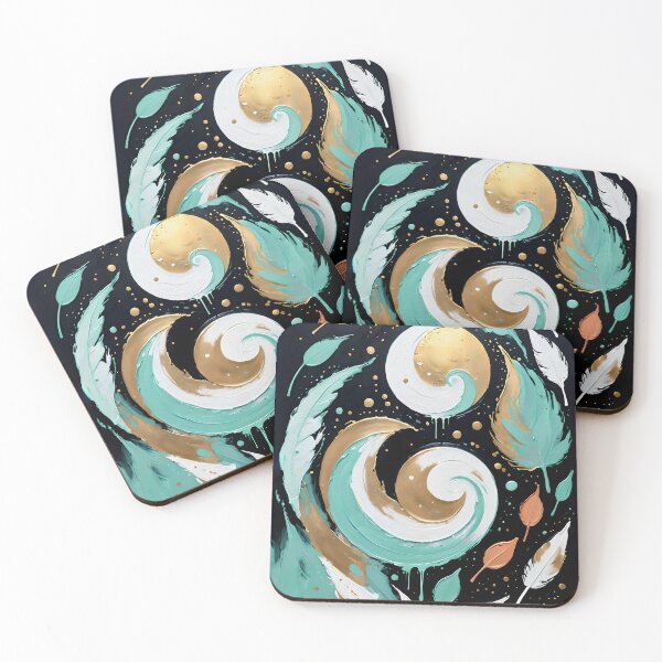 Item preview, Bold Boho Botanical Leaf Print – Lime, Cream & Gold on Black designed and sold by HardToFindMerchandise.