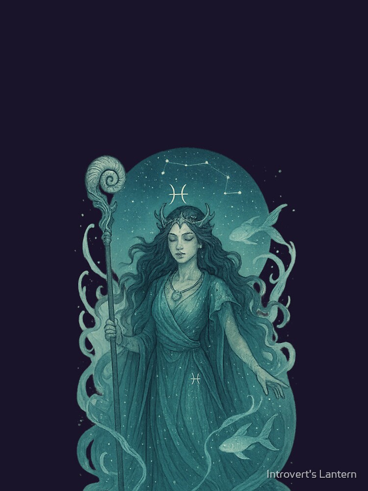 Pisces Divine Feminine Witchy Zodiac Sticker