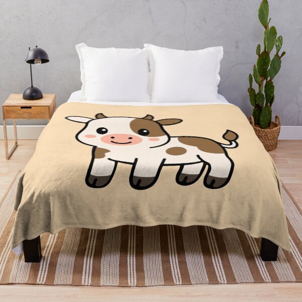 Item preview, Cute Cartoon Cow With Brown Spots designed and sold by WildlifeDoodle.