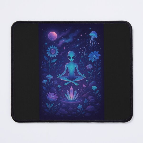Item preview, Meditating Alien in Comic Garden designed and sold by Nature's Palette.