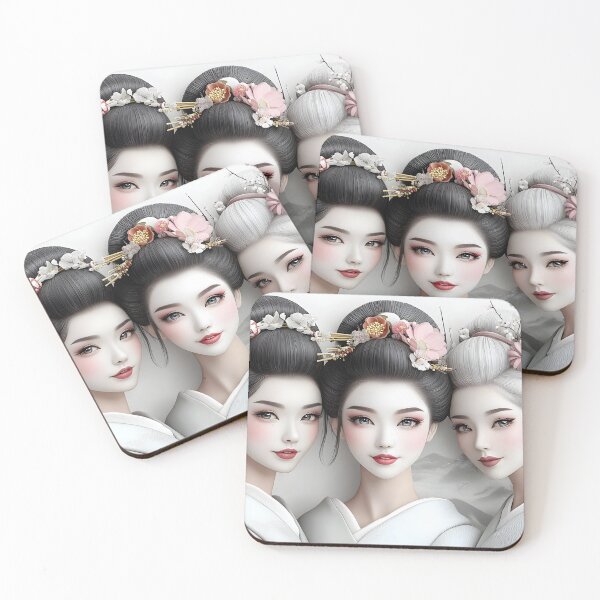 Item preview, Elegant Geisha Portraits in Traditional Attire designed and sold by Artessie.