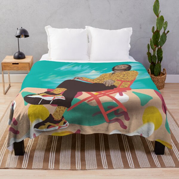 Item preview, Portrait of a dark-skinned man in contemporary painting with patterns designed and sold by CecyLL.