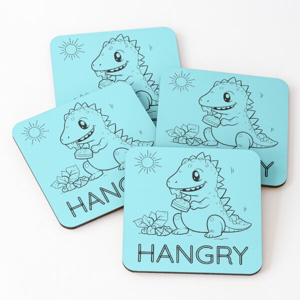 Item preview, Hangry Dinosaur - Black Print - Cute Funny Hungry Angry Animal  designed and sold by tumbleweedphoto.