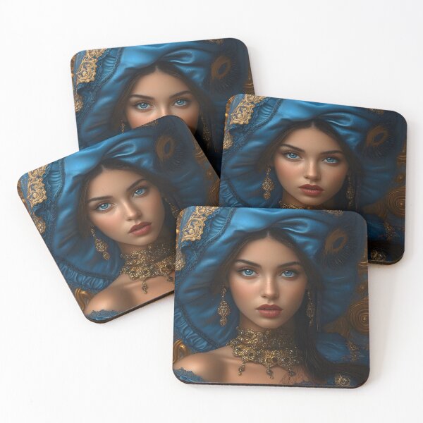 Item preview, Regal Beauty in Ornate Blue Attire and Headpiece designed and sold by Artessie.