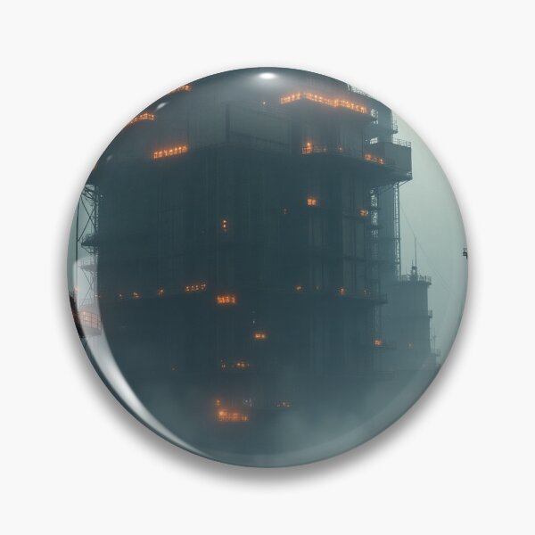 Item preview, Heavy Industrial Cyberpunk Cityscape - Neon Sumi-e Megastructure Art designed and sold by SynthArtGallery.