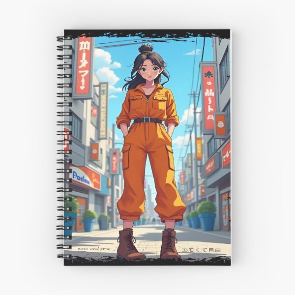 Item preview, Japanese emo anime girl on the streets in retro style designed and sold by Emo-World-Tour.