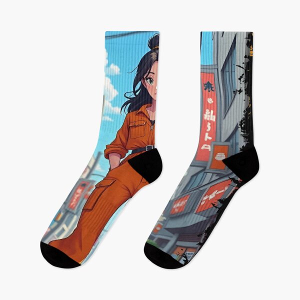 Item preview, Japanese emo anime girl on the streets in retro style designed and sold by Emo-World-Tour.