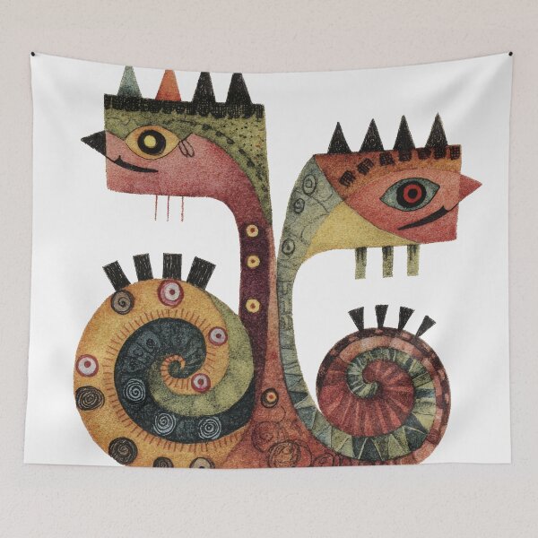Item preview, Quirky Abstract Loch Serpent Creature Illustration designed and sold by dawnleblanc55.