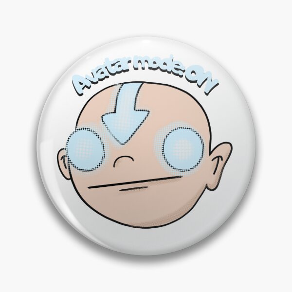 Item preview, Avatar Mode ON - Funny Aang Sticker - Glowing Eyes Airbender Design designed and sold by EsoKafi Design.