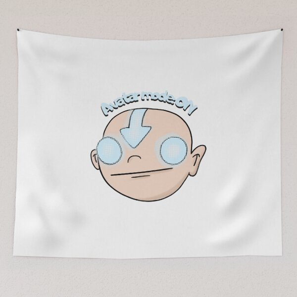 Item preview, Avatar Mode ON - Funny Aang Sticker - Glowing Eyes Airbender Design designed and sold by EsoKafi Design.