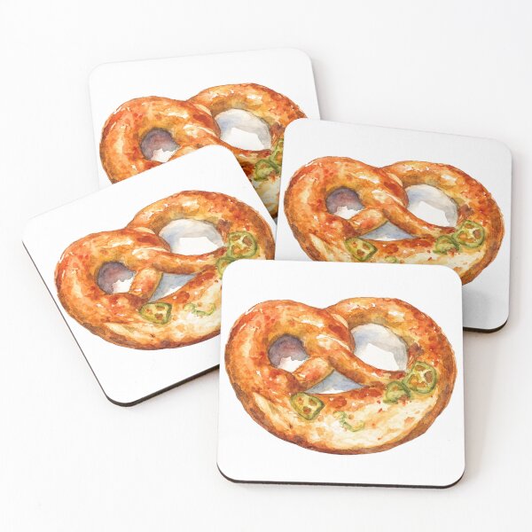 Item preview, Jalapeno pretzel watercolor painting designed and sold by thehaywirehoney.