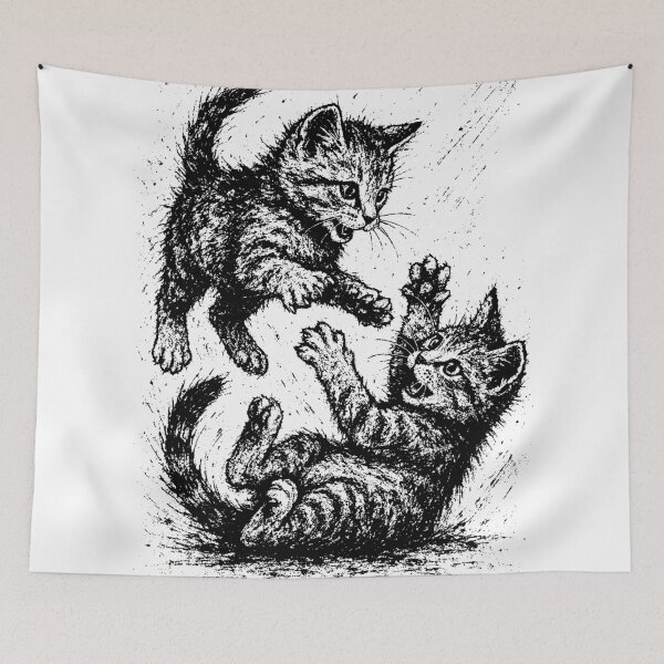 Item preview, Playing cats black designed and sold by Pixel-Up.