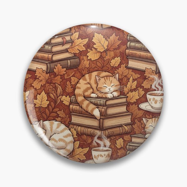 Artikelvorschau, Gemütliches Herbstmuster mit Katzen und Büchern – Buchästhetik im Herbst entworfen und verkauft von StickyGuys.