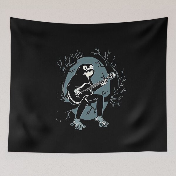 Item preview,  Frog with Guitar in a Lonely Night designed and sold by ATOTI.