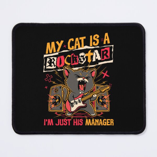 Item preview, Rockstar Cat Manager - Pet Music Gift designed and sold by Studio Mootant.