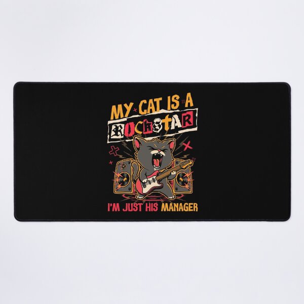 Item preview, Rockstar Cat Manager - Pet Music Gift designed and sold by Studio Mootant.