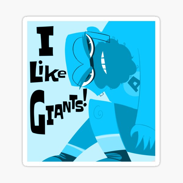 Item preview, Aquabats ‘I Like Giants!’ Crash McLarson sticker (Blue) designed and sold by magnusalma.