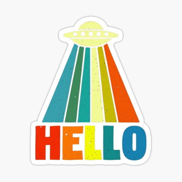 Item preview, Colorful UFO Design with Hello Text designed and sold by Rue Market.