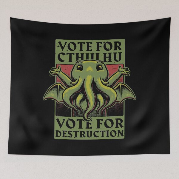 Item preview, Vote Cthulhu Destruction - Funny Horror Election designed and sold by Studio Mootant.