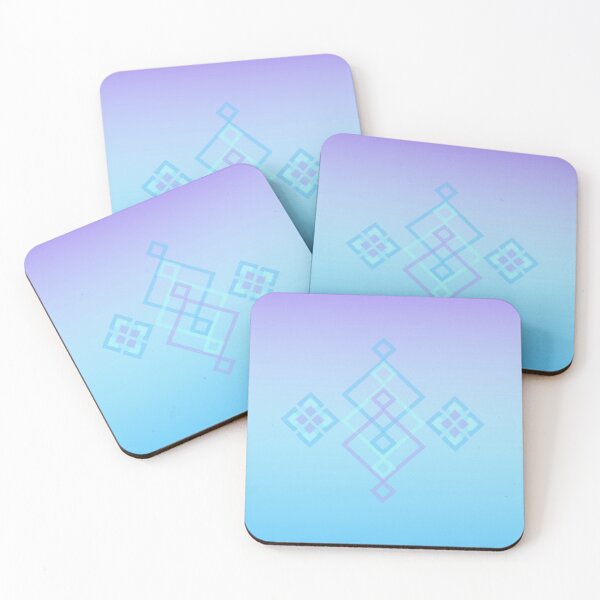 Item preview, Geometric Square Flowers Purple and Blue Ombre designed and sold by BlueBirdyAnimations.