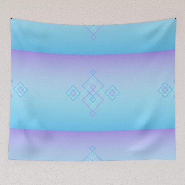 Item preview, Geometric Square Flowers Purple and Blue Ombre designed and sold by BlueBirdyAnimations.