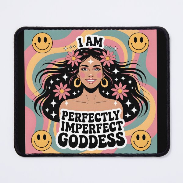 Item preview, Perfectly Imperfect Goddess – Retro Groovy Floral Girl Design designed and sold by EmeraldeaArt.