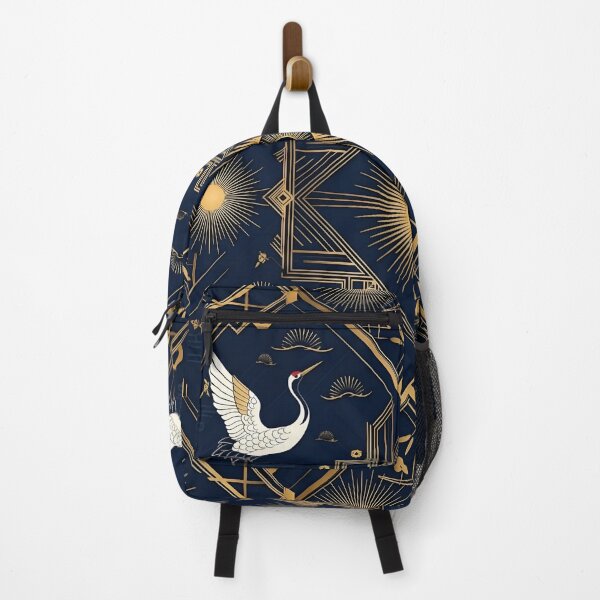 Item preview, Art Deco Cranes Pattern | Elegant Japanese Bird Geometric Design designed and sold by StickyGuys.