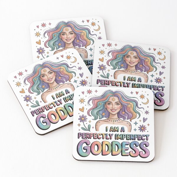 Item preview, Perfectly Imperfect Goddess – Cute Rainbow Girly Art with Stars Florals designed and sold by EmeraldeaArt.