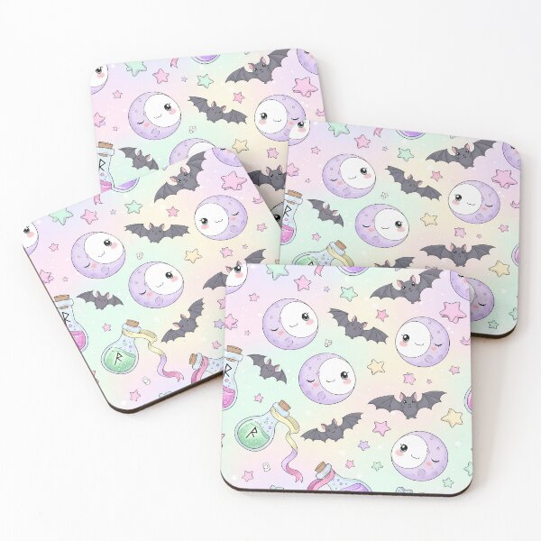Item preview, Pastel Goth Celestial - Kawaii Moon & Stars Seamless Pattern designed and sold by StickyGuys.