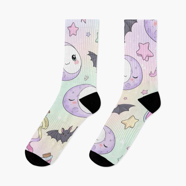 Item preview, Pastel Goth Celestial - Kawaii Moon & Stars Seamless Pattern designed and sold by StickyGuys.