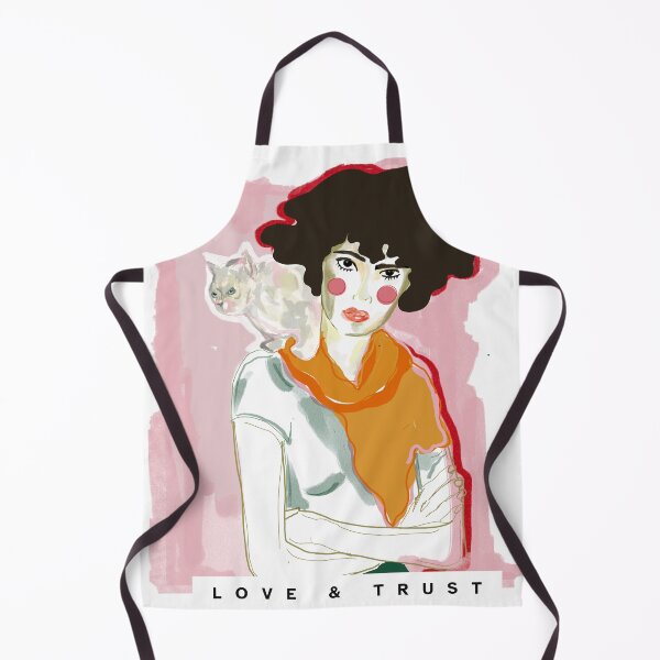 Item preview, woman and cat designed and sold by lapukiprints.