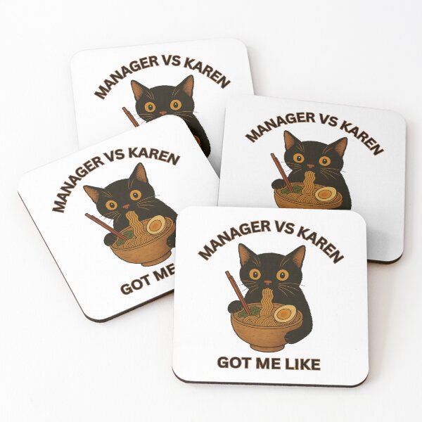 Item preview, Cat Eating Ramen Manager Vs Karen designed and sold by Ginner15698.